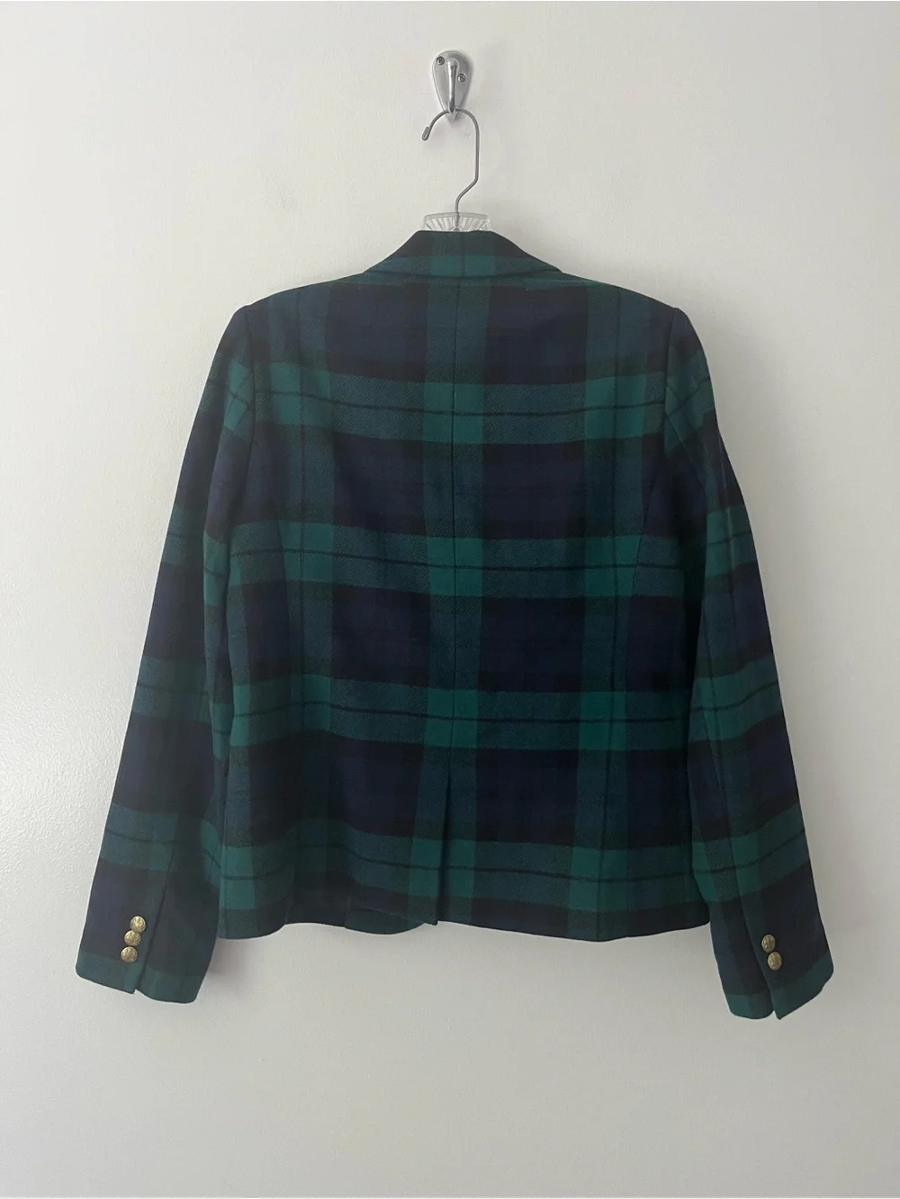 J Crew Factory Black Watch Wool Blend Schoolboy Blazer Tartan Preppy 8